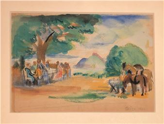 SCENA CAMPESTRE, 1921, cm 23,5 x 16 - Giorgio Gyore