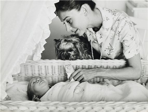 Audrey Hepburn with Sean by Richard Avedon, 1960