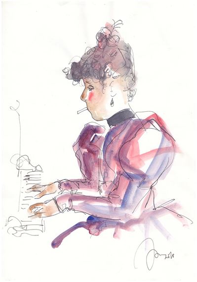 Rustam Usmanovich Hamdamov | Behind the piano (2008) | MutualArt