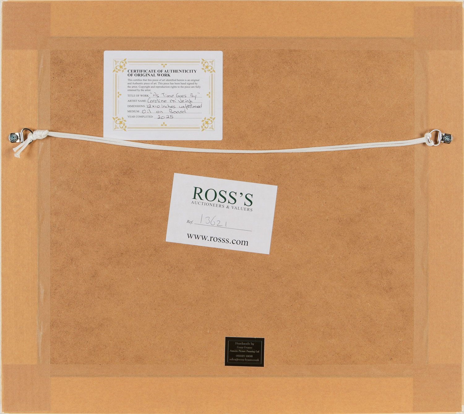 Artwork by Caroline McVeigh, AS TIME GOES BY, Made of OIL ON BOARD