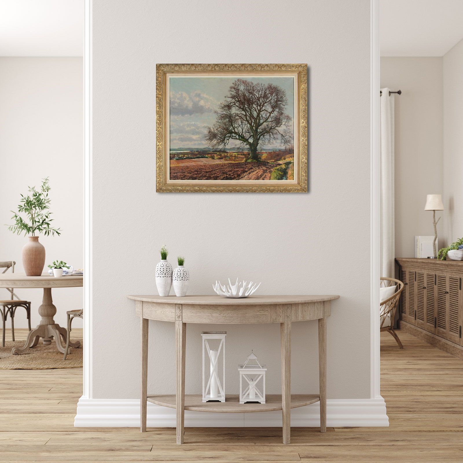 Artwork by James McIntosh Patrick‏, THE ELM TREE LOOKING OVER PERTHSHIRE, Made of OIL ON CANVAS