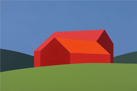 Red Barn Green Field by Charles Pachter, dated 2022