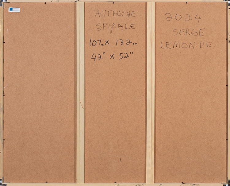 Artwork by Serge Lemonde, Autruche Spirale, Made of acrylic on board