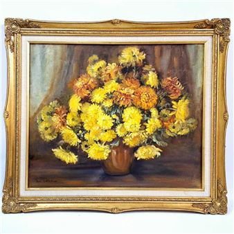 Still life with yellow flowers - Bess Whitehurst