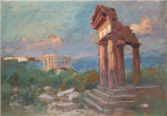 Dolina świątyń w Agrigenti na Sycylii (Girgenti), 1913 r - Bronisława Rychter-Janowska