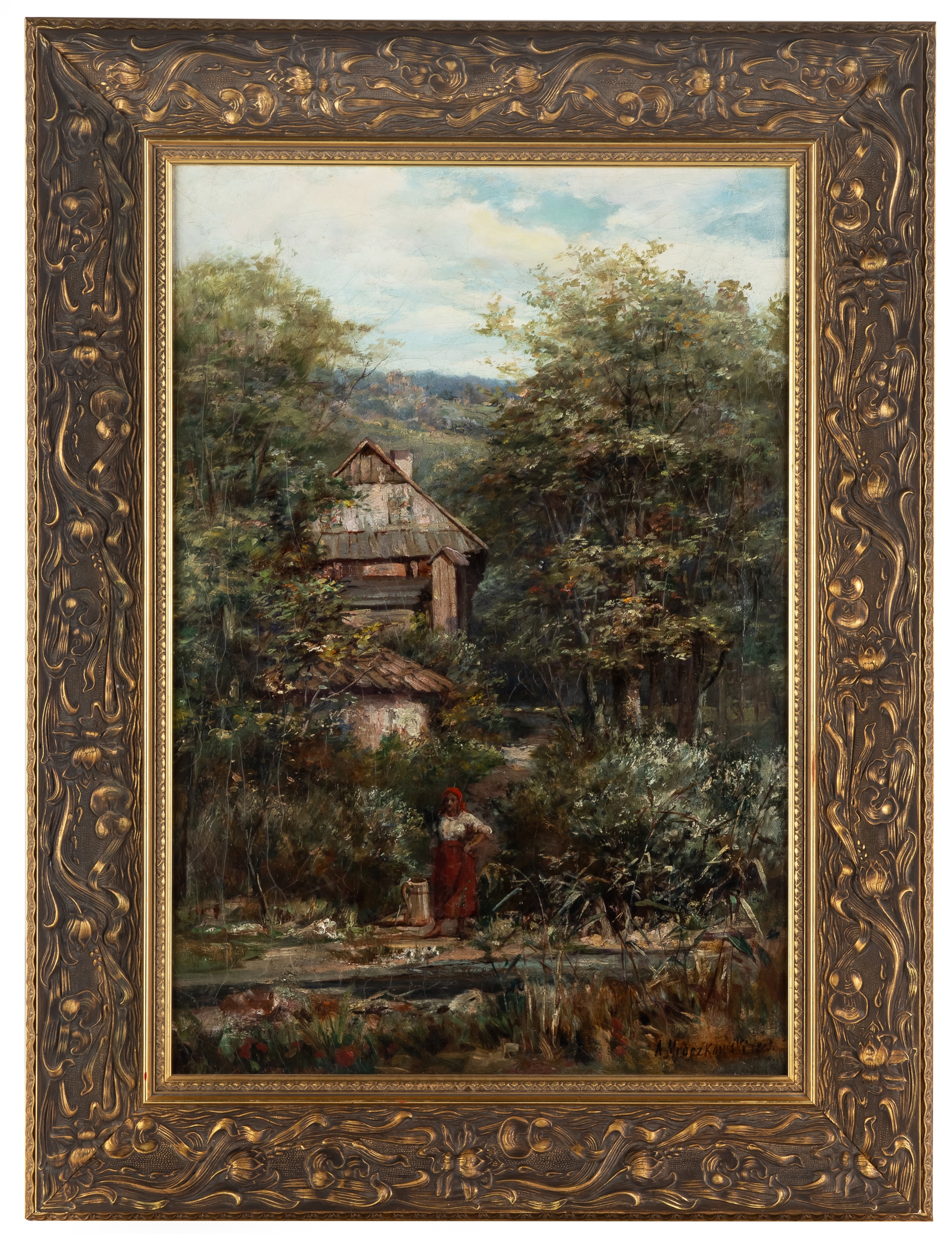 Artwork by Alexander Mroczkowski, Dziewczyna nad wodą, 1898 r, Made of olej, płótno