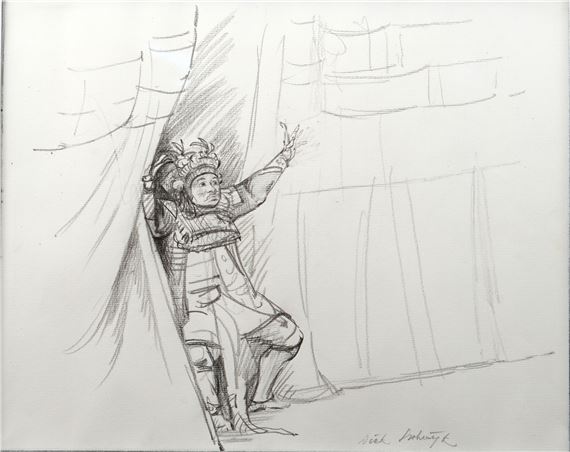 Drie tekeningen met Balinese voorstellingen - Dick Stolwijk