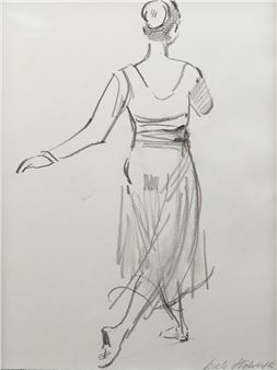 Drie tekeningen met theatrale voorstellingen - Dick Stolwijk