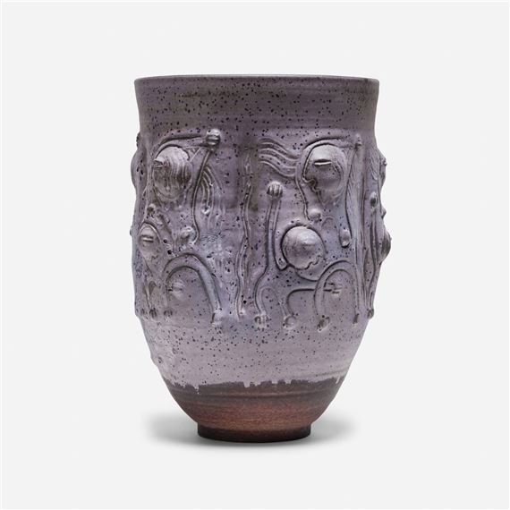 Edwin & Mary Scheier | Vessel with figures (1990) | MutualArt