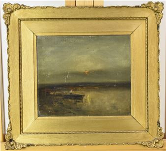 Sunset Scene with Figure in a Rowing Boat - William James Dukes