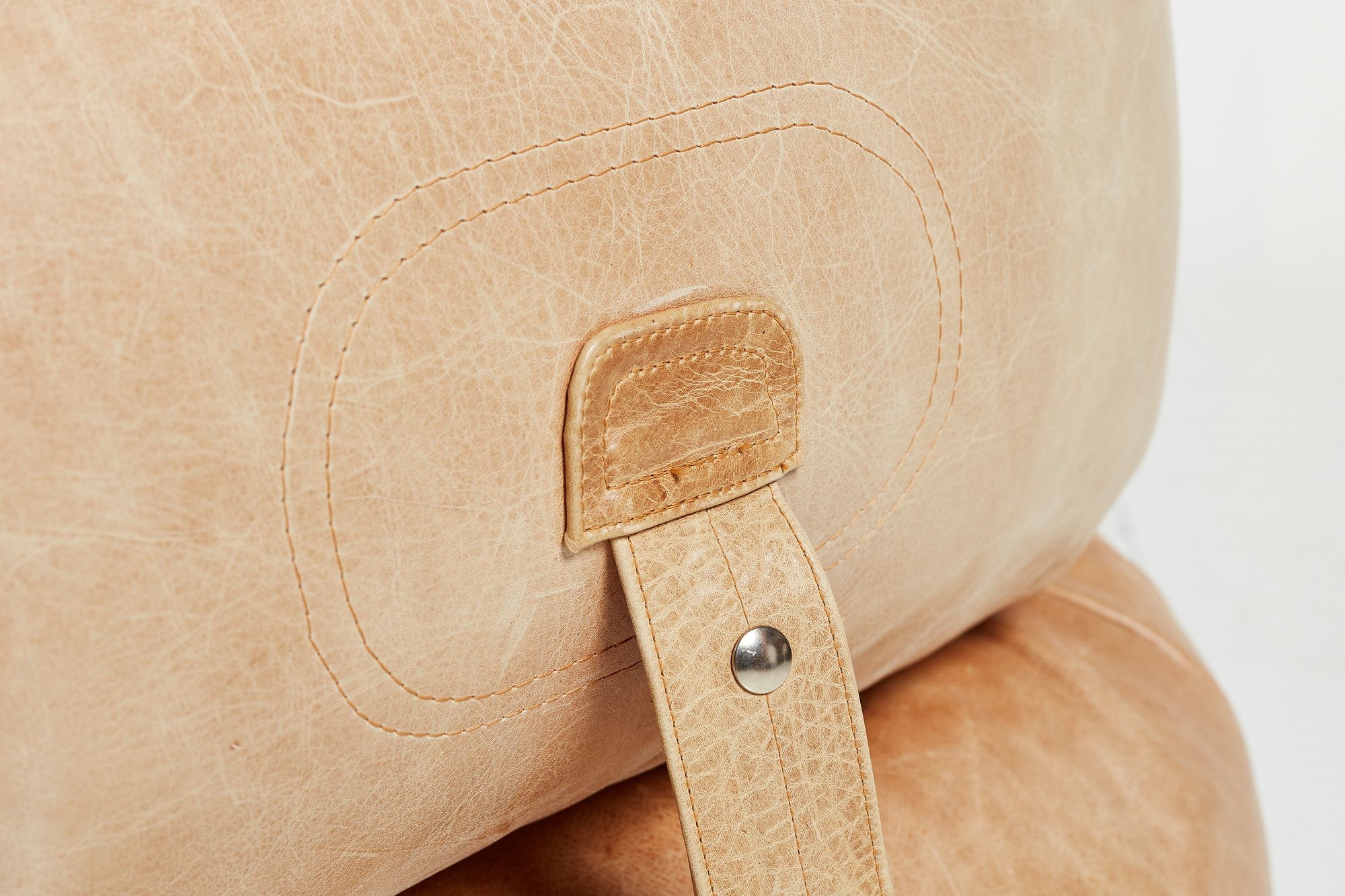 Artwork by Alessandro Becchi, Anfibio' convertible sofa, Made of Leather, foam, chrome-plated metal