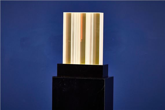 Inner Alignment II' illuminated sculpture with pedestal by Jackie Greber, 1980s