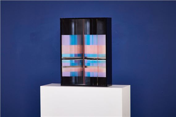 Moro Lights II' abstract sculpture with pedestal