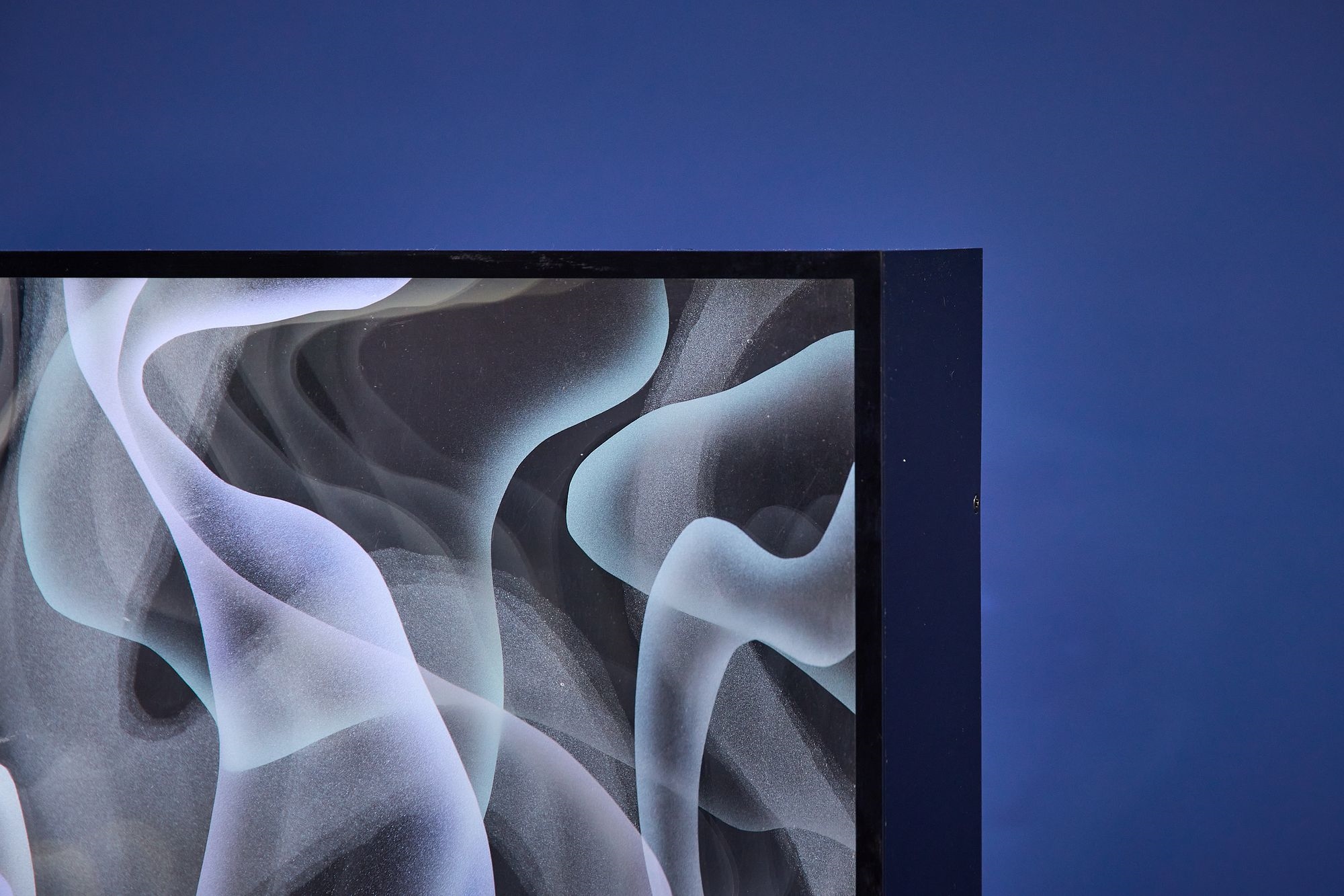 Artwork by Jackie Greber, Venetian Smoke' abstract sculpture with pedestal, Made of sculpture with pedestal