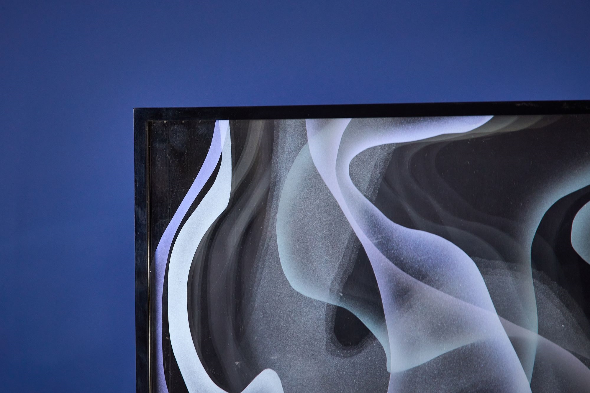 Artwork by Jackie Greber, Venetian Smoke' abstract sculpture with pedestal, Made of sculpture with pedestal