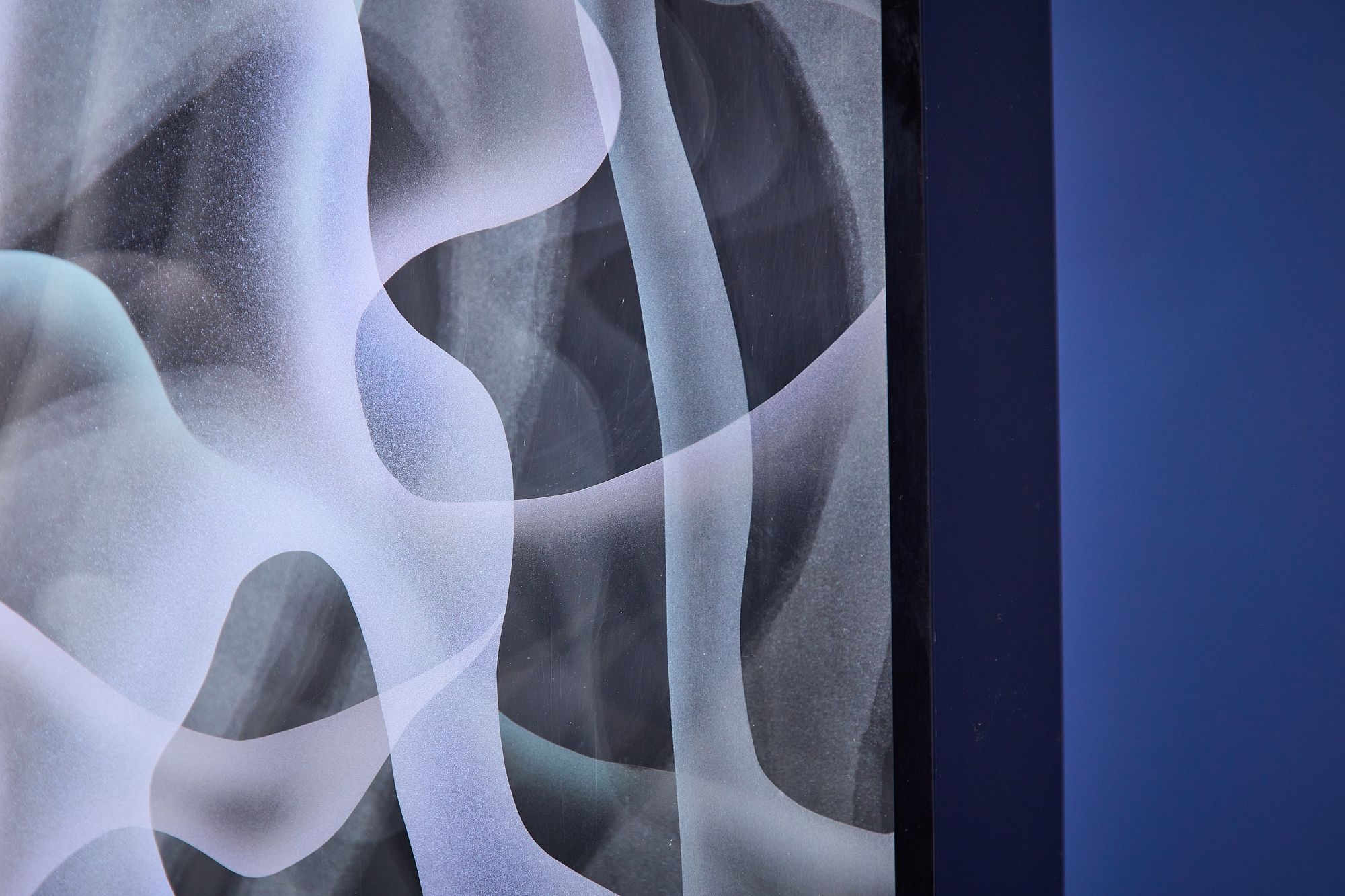 Artwork by Jackie Greber, Venetian Smoke' abstract sculpture with pedestal, Made of sculpture with pedestal