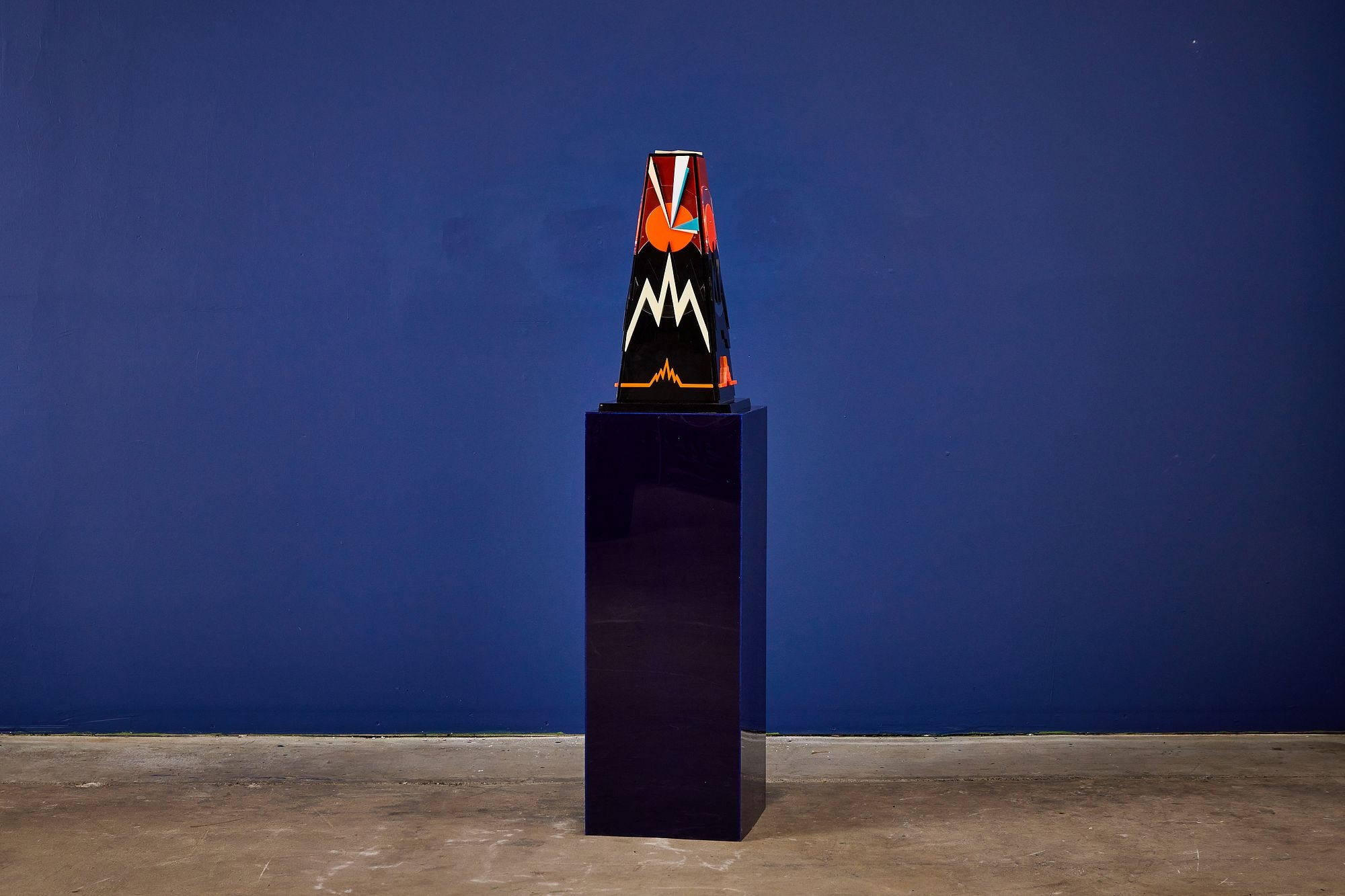 Artwork by Jackie Greber, Sforzi II' abstract sculpture with pedestal, Made of sculpture with pedestal