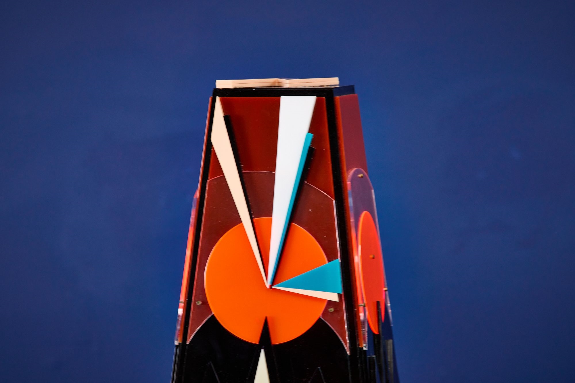 Artwork by Jackie Greber, Sforzi II' abstract sculpture with pedestal, Made of sculpture with pedestal