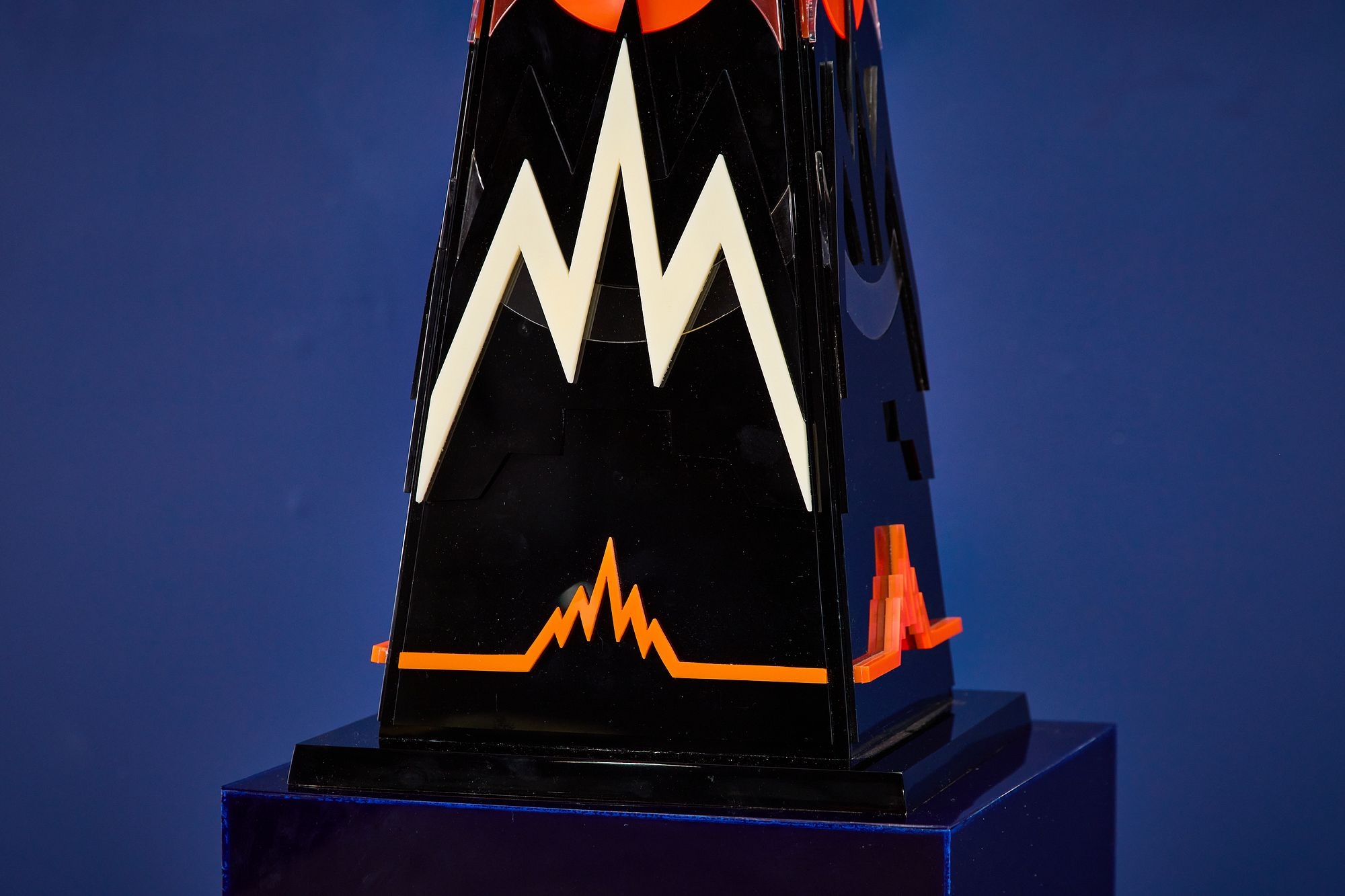 Artwork by Jackie Greber, Sforzi II' abstract sculpture with pedestal, Made of sculpture with pedestal