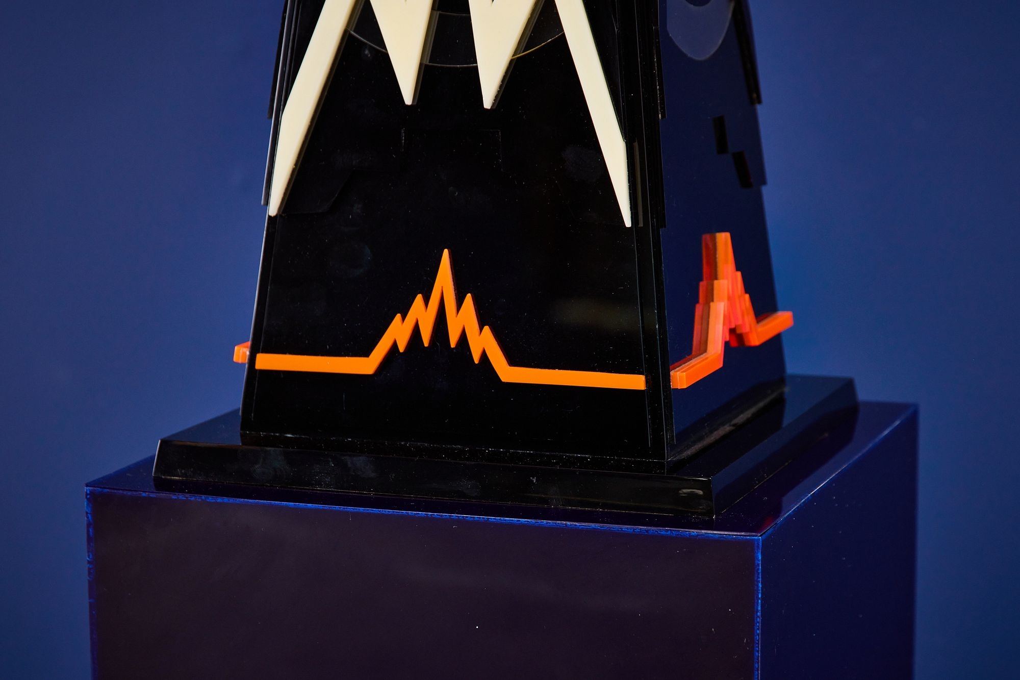 Artwork by Jackie Greber, Sforzi II' abstract sculpture with pedestal, Made of sculpture with pedestal