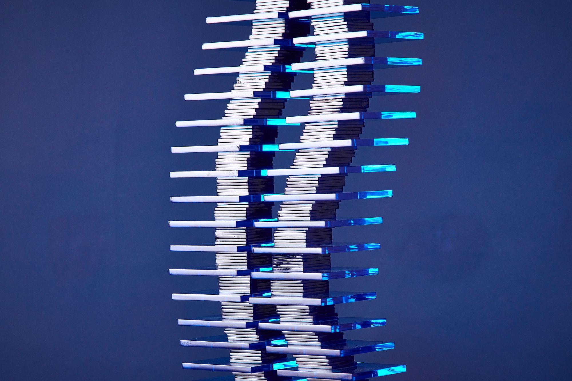 Artwork by Jackie Greber, Column II' sculpture with pedestal, Made of sculpture with pedestal