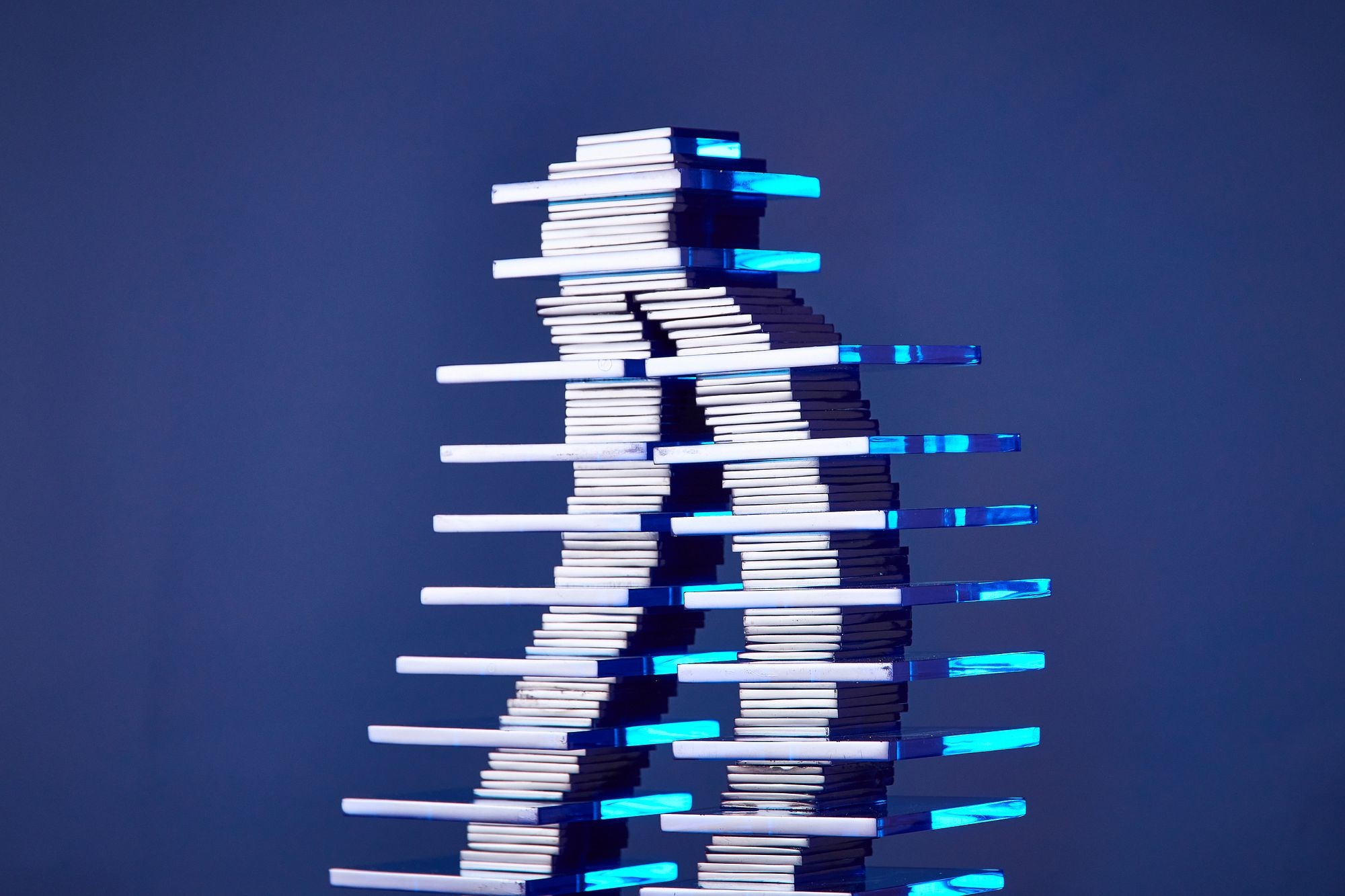 Artwork by Jackie Greber, Column II' sculpture with pedestal, Made of sculpture with pedestal