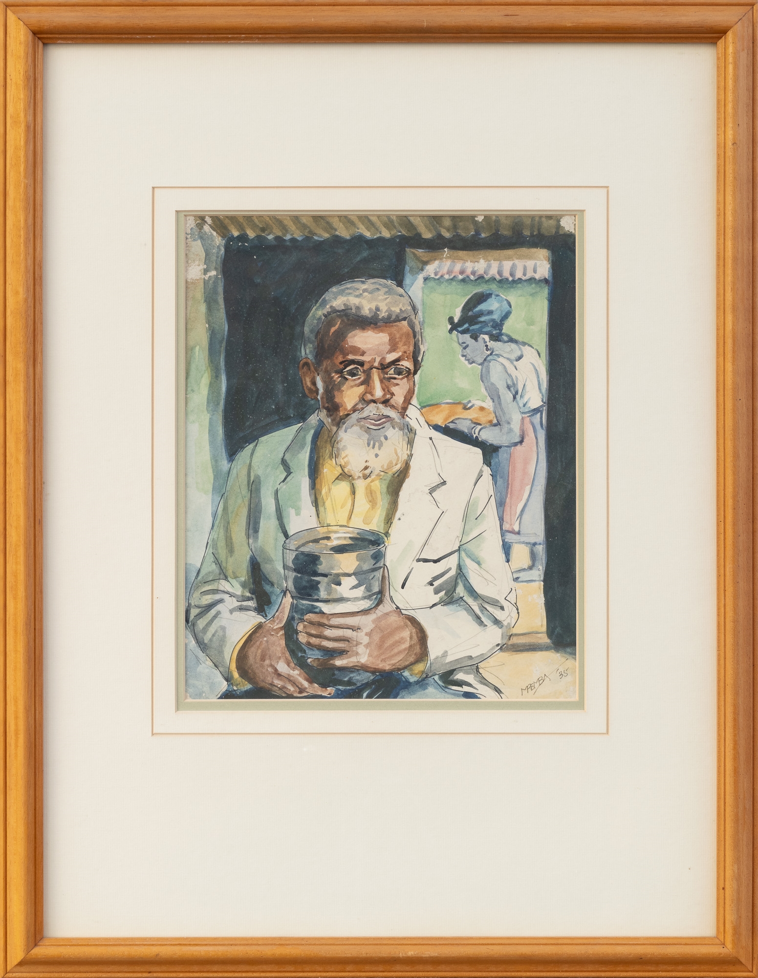 George Pemba | Old Man Drinking Umqombothi (1935) | MutualArt