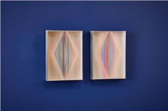 Two 'Bijou Series' abstract wall sculptures - Jackie Greber
