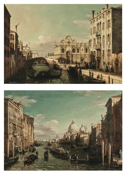 La Scuola di San Marco looking towards the Chiesa dei Santi Giovanni e Paolo; and Il Canal Grand looking towards the Chiesa della Salute - Francesco Zanin