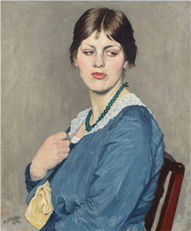 Portrait of a lady in blue - William Strang