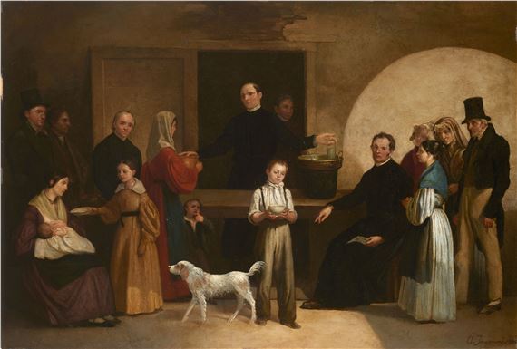 Angelo Inganni | La distribuzione della minestra ai poveri (1865 ...