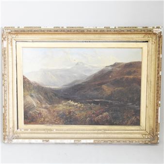 highland landscape with sheep - J. Adam