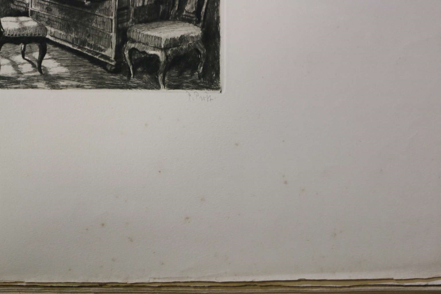 Artwork by Paul Prött, Goehtes Geburtshaus, Made of 6 Aquatintaradierungen auf Btten