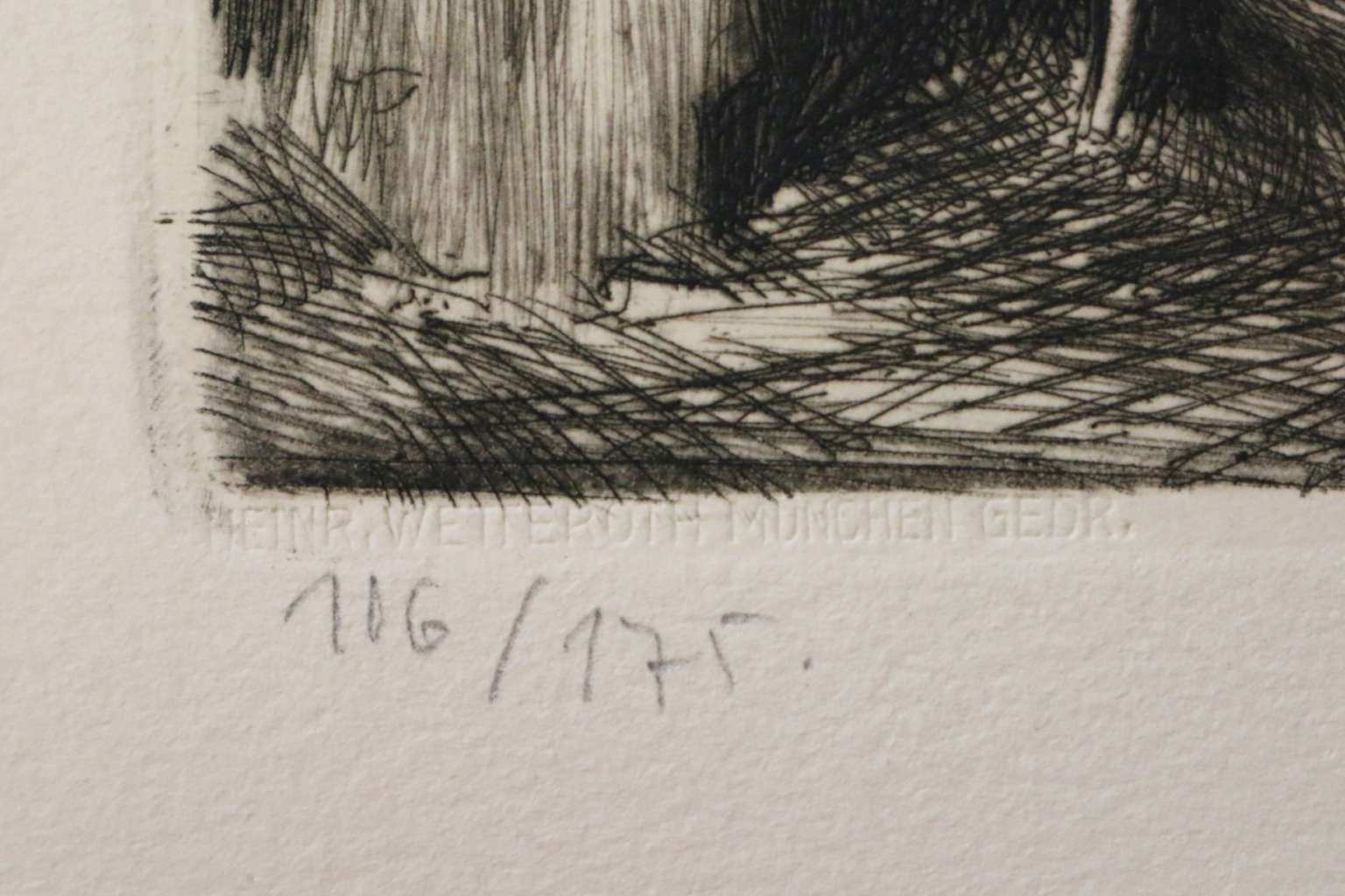 Artwork by Paul Prött, Goehtes Geburtshaus, Made of 6 Aquatintaradierungen auf Btten