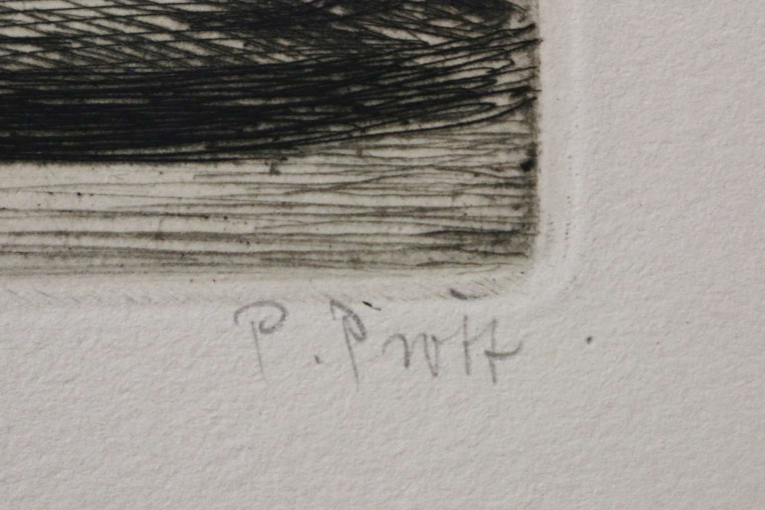 Artwork by Paul Prött, Goehtes Geburtshaus, Made of 6 Aquatintaradierungen auf Btten