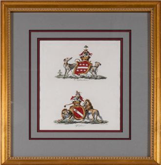 SET OF FOUR ARMORIAL PRINTS - Charles Catton the Elder