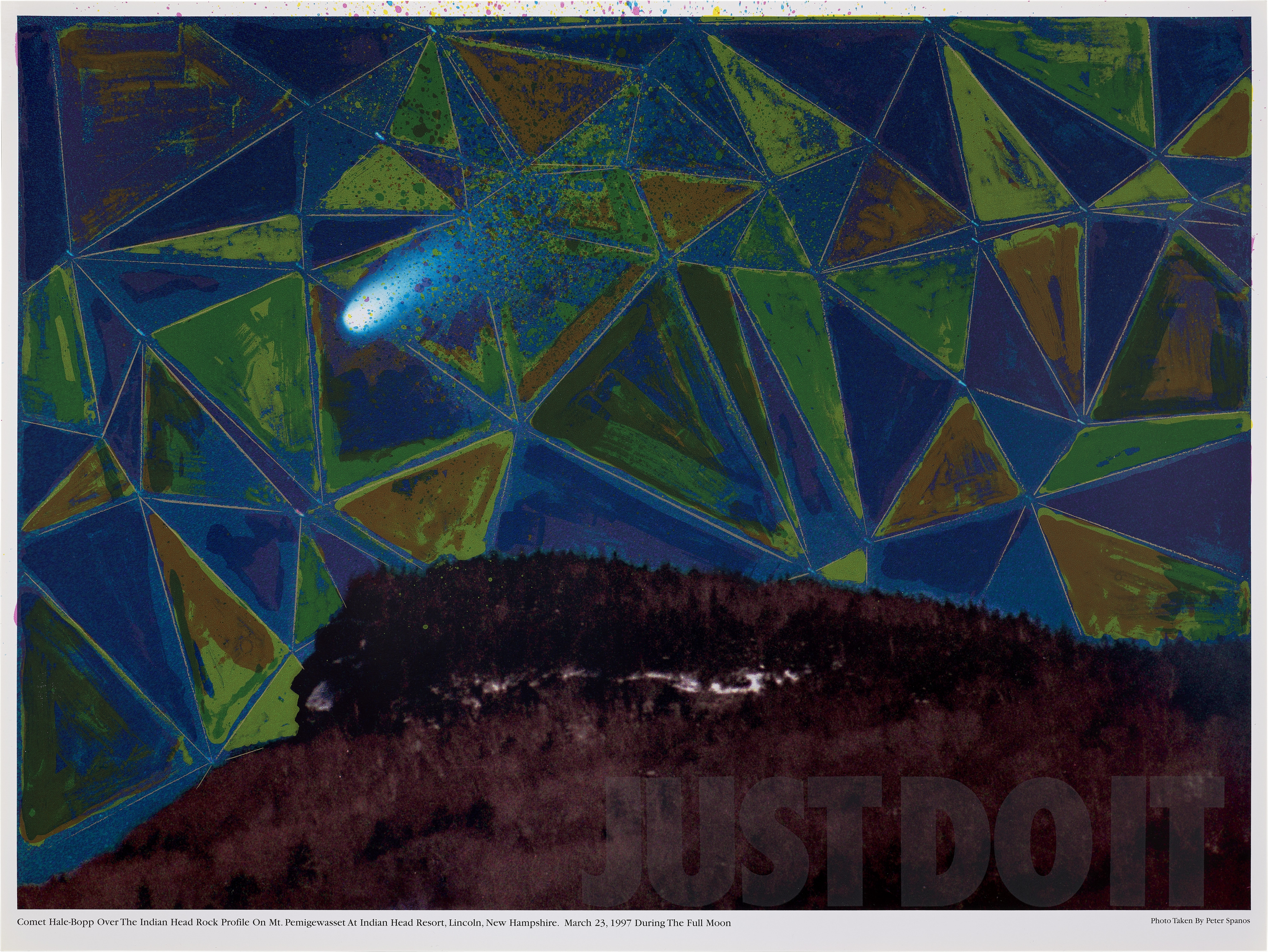 Artwork by Matthew Day Jackson, Metamorphosis, Made of screenprints and archival inkjets in colors with gold leaf