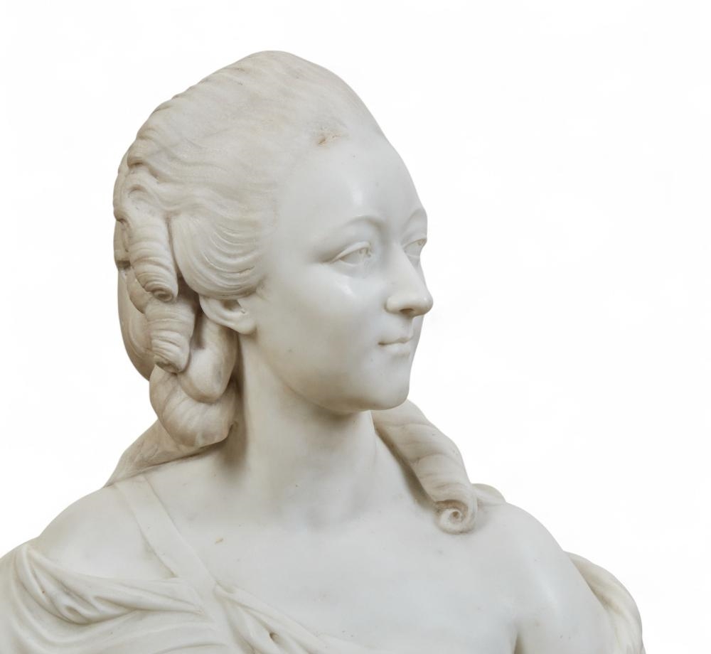 French School, 19th Century | A French white marble bust of Madame du ...