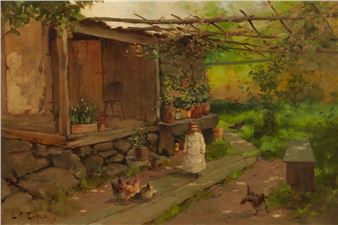 Feeding the hens - Lawrence Carmichael Earle