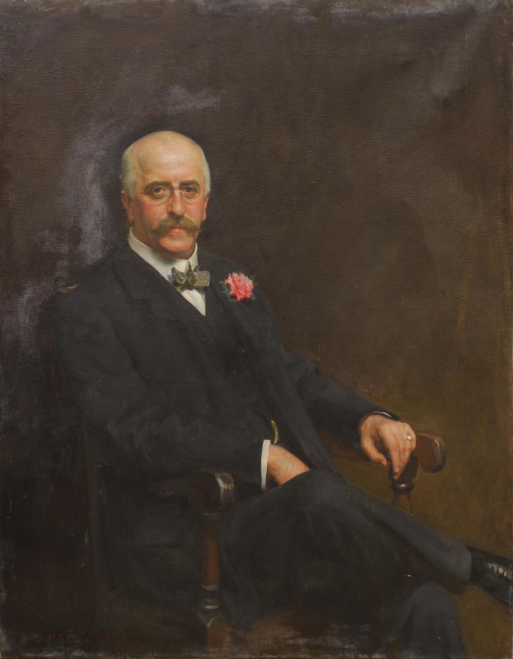George Hall Neale | Portrait of a gentleman sporting a diamond ring and ...