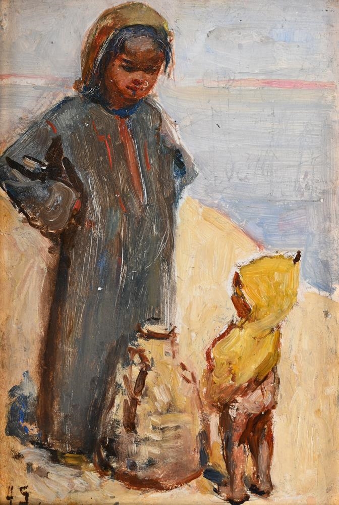 Henry Simpson | STUDY OF TWO CHILDREN COLLECTING WATER WITH THE SEA ...