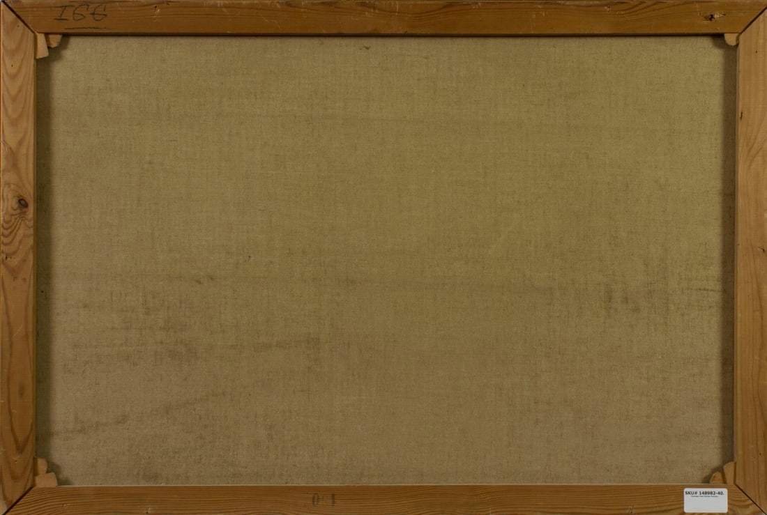 Artwork by Einar Gross, Copenhagen Canal Cityscape, Denmark, Made of oil on canvas