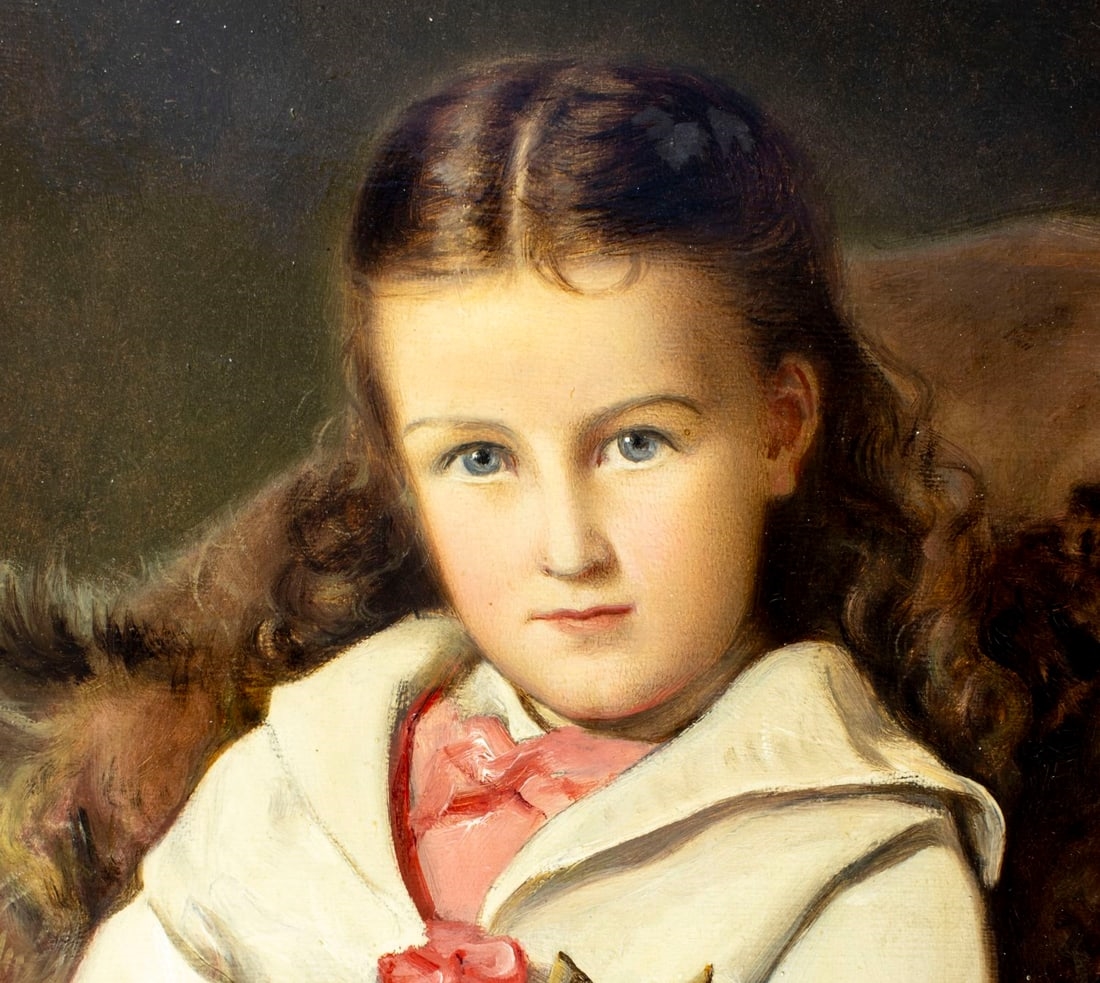 Artwork by Francis John Wyburd, Girl with Kitten, Made of oil on canvas