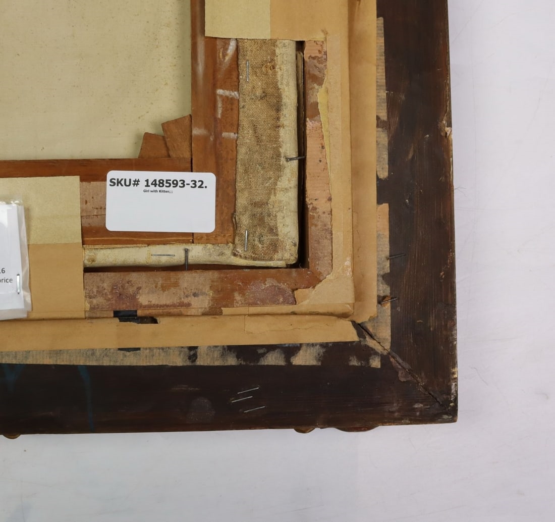 Artwork by Francis John Wyburd, Girl with Kitten, Made of oil on canvas