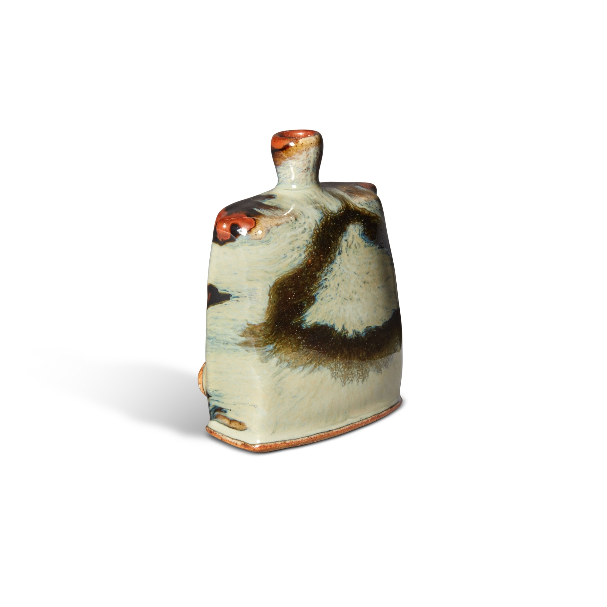 Artwork by James Hake, Small Rectangular Vase, Made of stoneware with various glazes