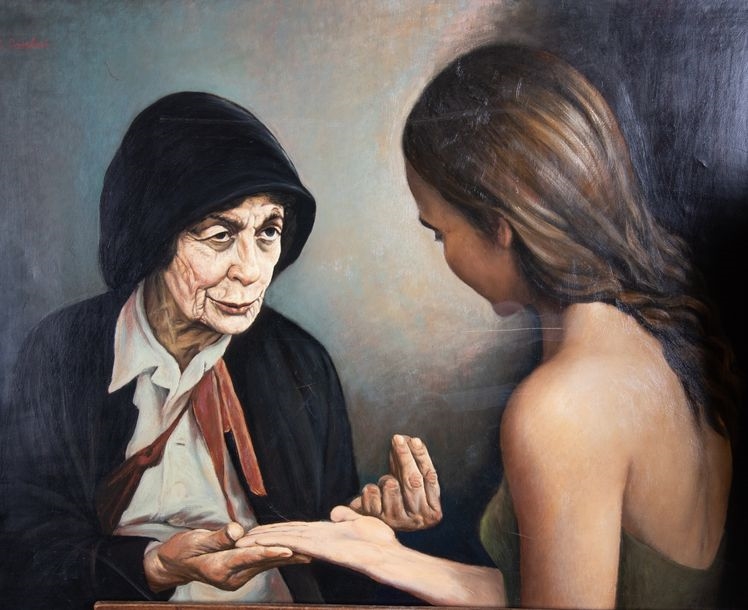 Artwork by Marcel Anselme, Les lignes de la main, Made of oil on canvas