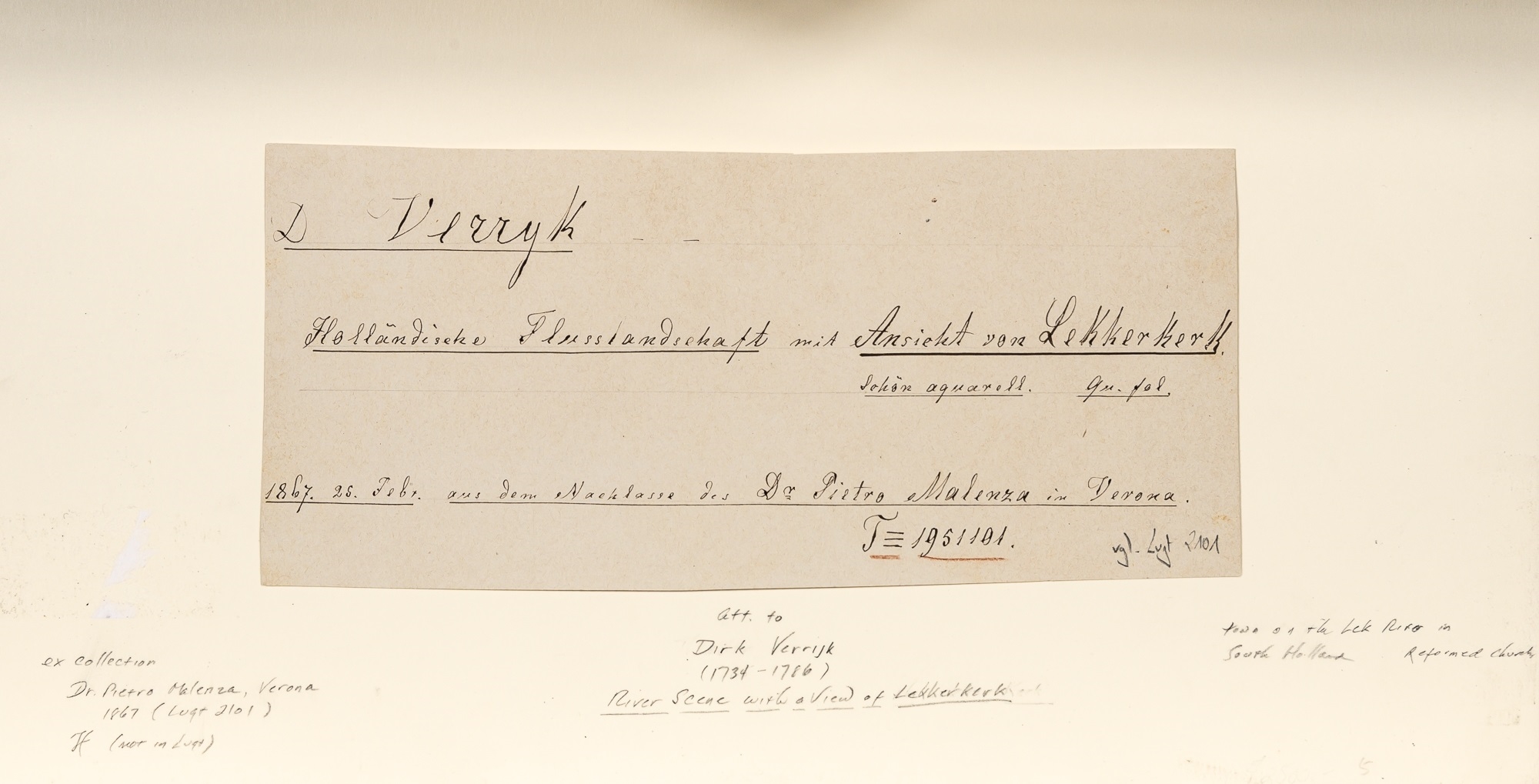 Artwork by Dirk Verrijk, River Scene with a View of Lekkerkerk, Made of Watercolor and ink on paper