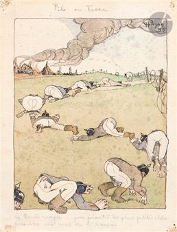 Pile ou fesse, La Marche rampée...pour présenter les plus petites cibles possibles aux vues de l'ennemi - Henry Gazan