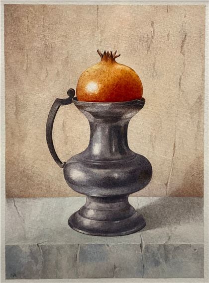 Pewter Jug with Pomegranate by Nigel Ashcroft