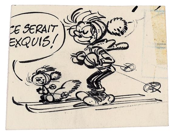 Spirou, illustration à l'encre de Chine publiée en